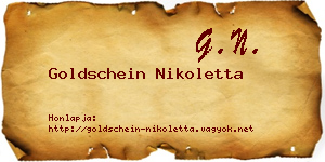 Goldschein Nikoletta névjegykártya